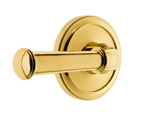 Grandeur Hardware - Circulaire Rosette Privacy Georgetown Lever in Lifetime Brass - CIRGEO - 851400