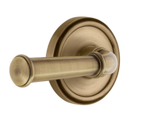 Grandeur Hardware - Georgetown Rosette Privacy Georgetown Lever in Vintage Brass - GEOGEO - 851460