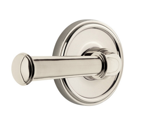 Grandeur Hardware - Georgetown Rosette Privacy Georgetown Lever in Polished Nickel - GEOGEO - 851466