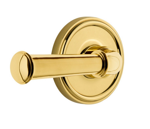 Grandeur Hardware - Georgetown Rosette Passage with Georgetown Lever in Polished Brass - GEOGEO - 851494