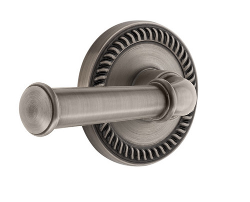 Grandeur Hardware - Newport Rosette Passage with Georgetown Lever in Antique Pewter - NEWGEO - 851558