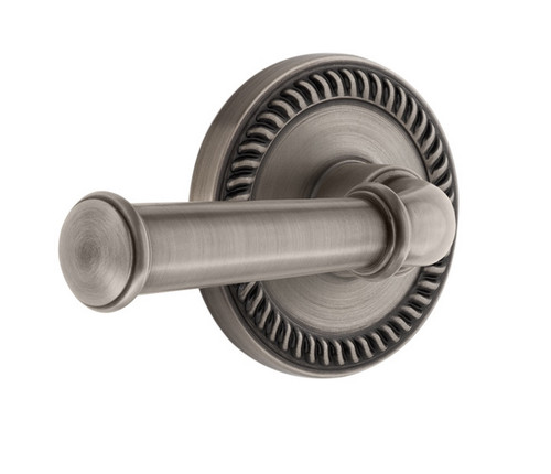 Grandeur Hardware - Newport Rosette Passage with Georgetown Lever in Antique Pewter - NEWGEO - 851600