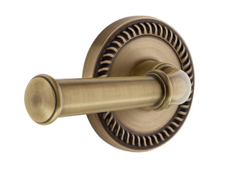 Grandeur Hardware - Newport Rosette Privacy Georgetown Lever in Vintage Brass - NEWGEO - 851638