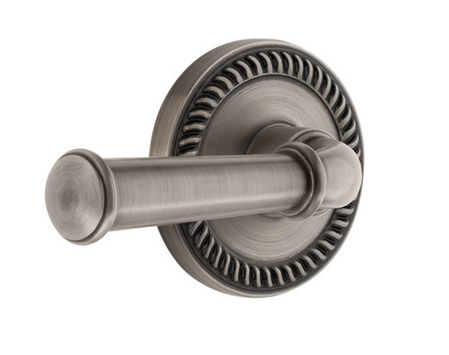 Grandeur Hardware - Newport Rosette Privacy Georgetown Lever in Antique Pewter - NEWGEO - 851644