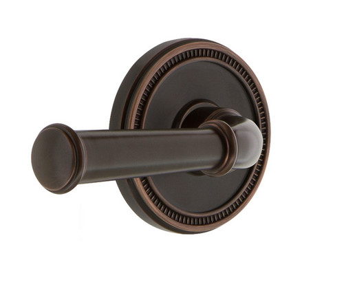 Grandeur Hardware - Soleil Rosette Privacy Georgetown Lever in Timeless Bronze - SOLGEO - 851878