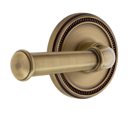 Grandeur Hardware - Soleil Rosette Passage with Georgetown Lever in Vintage Brass - SOLGEO - 851890