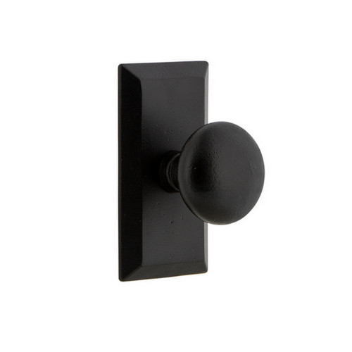 Ageless Iron Vale Plate Single Dummy with Keep Knob in Black Iron - VALKEP