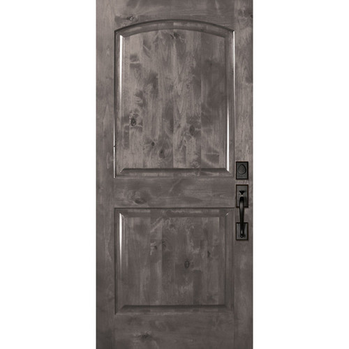 WoodCraft | Arch 2 Panel V-Grooved Knotty Alder | 6'8" Tall