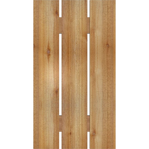 Ekena Millwork Rustic Wood Shutter - Rough Sawn Western Red Cedar - RBS06S17X031RWR