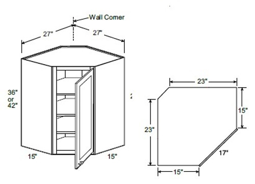 Ideal Cabinetry Napa Blended Cream Angled Cabinet - WA271542-NBC