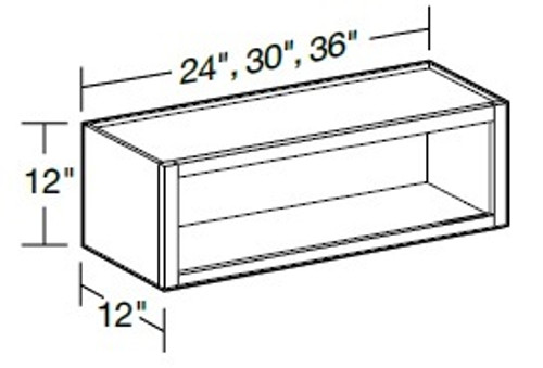 Ideal Cabinetry Napa Blended Cream Wall Cabinet - Without Doors - W3012ND-NBC