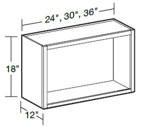 Ideal Cabinetry Napa Blended Cream Wall Cabinet - Without Doors - W2418ND-NBC