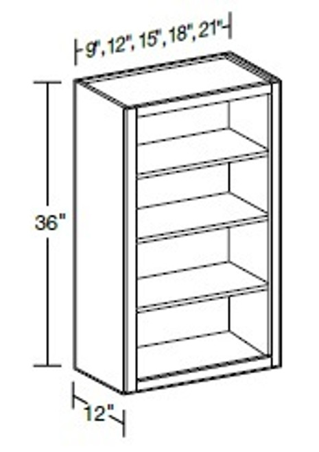 Ideal Cabinetry Napa Blended Cream Wall Cabinet - Without Doors - W1836ND-NBC