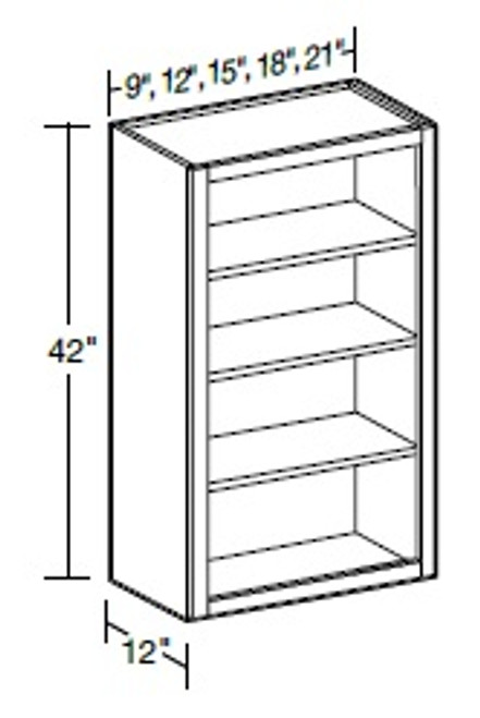 Ideal Cabinetry Napa Blended Cream Wall Cabinet - Without Doors - W0942ND-NBC