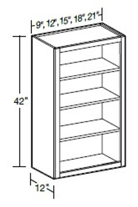 Ideal Cabinetry Napa Blended Cream Wall Cabinet - Without Doors - W2142ND-NBC