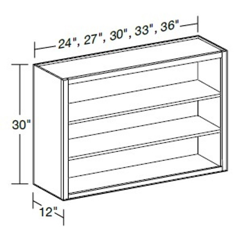 Ideal Cabinetry Napa Blended Cream Wall Cabinet - Without Doors - W3330ND-NBC