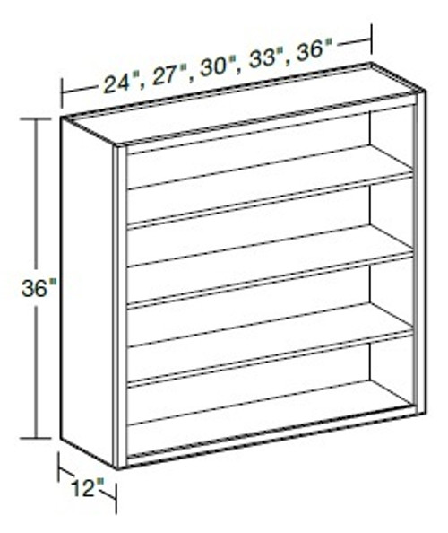 Ideal Cabinetry Napa Blended Cream Wall Cabinet - Without Doors - W3036ND-NBC