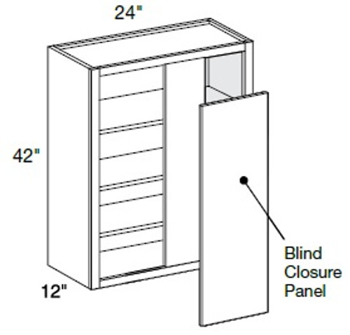 Ideal Cabinetry Napa Blended Cream Corner Cabinet - Without Doors - WBCU2742ND-NBC