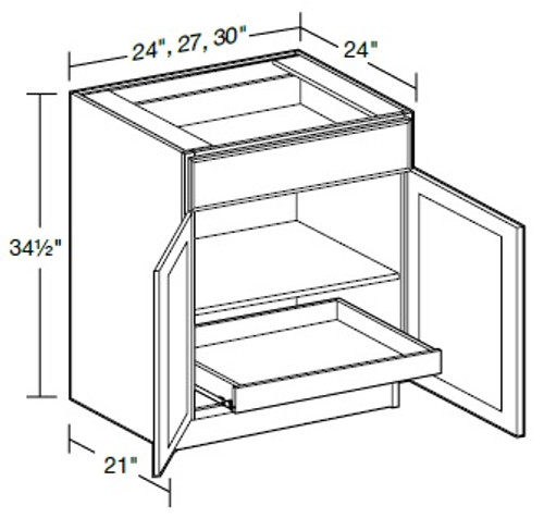 Ideal Cabinetry Napa Blended Cream Base Cabinet - B24-1T-NBC