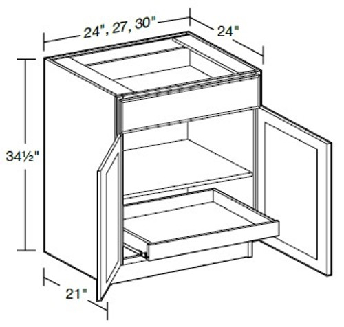 Ideal Cabinetry Napa Blended Cream Base Cabinet - B30-1T-NBC