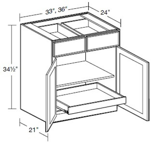 Ideal Cabinetry Napa Blended Cream Base Cabinet - B36-1T-NBC