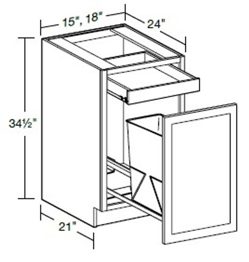 Ideal Cabinetry Napa Blended Cream Base Cabinet - B1WB15-NBC