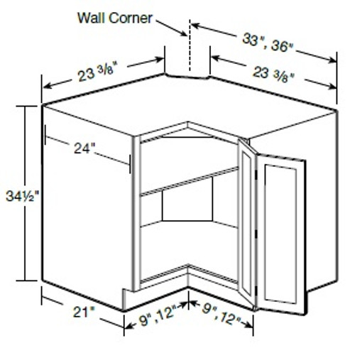 Ideal Cabinetry Napa Blended Cream Base Cabinet - EZR33-NBC