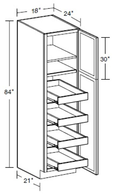 Ideal Cabinetry Napa Blended Cream Pantry Cabinet - U182484-4T-NBC