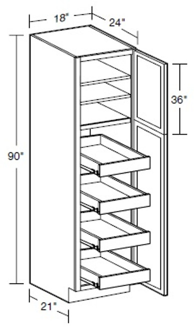 Ideal Cabinetry Napa Blended Cream Pantry Cabinet - U182490-4T-NBC