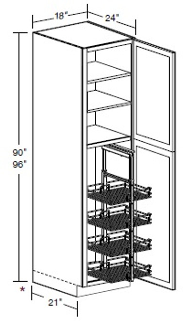 Ideal Cabinetry Napa Blended Cream Pantry Cabinet - U182490-PO4WS-NBC