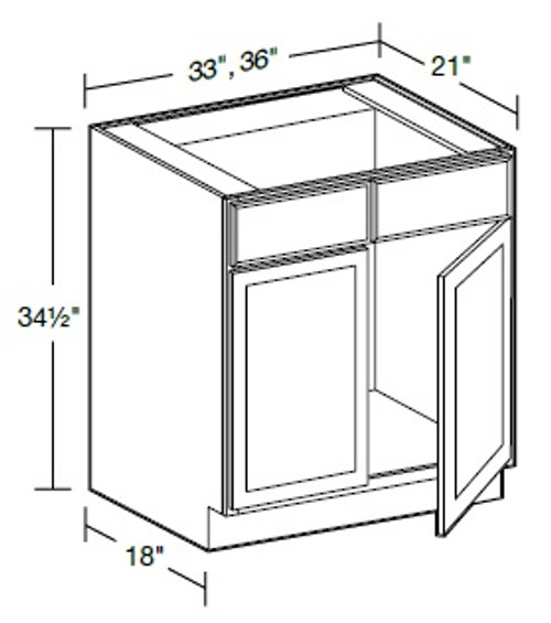 Ideal Cabinetry Napa Blended Cream Double Door Vanity Sink Base Cabinet - VSB3321-NBC