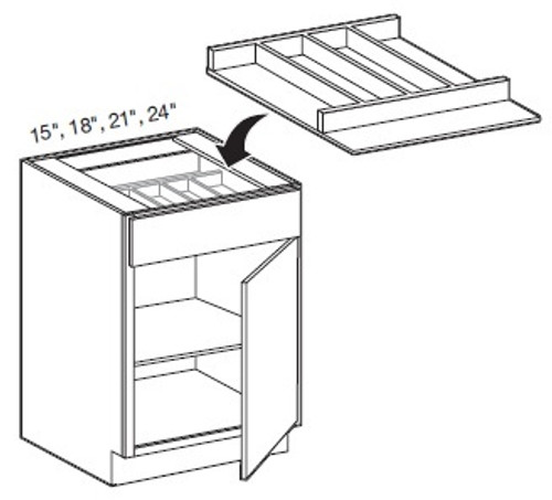 Ideal Cabinetry Napa Blended Cream Utensil Divider Tray - UTD18-NBC