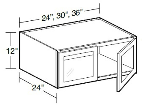 Ideal Cabinetry Hawthorne Cinnamon Wall Cabinet - Glass Doors - W302412PFG-HCN
