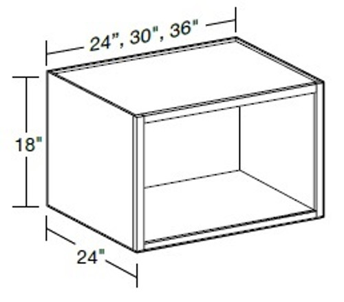 Ideal Cabinetry Hawthorne Cinnamon Wall Cabinet - Without Doors - W362418ND-HCN