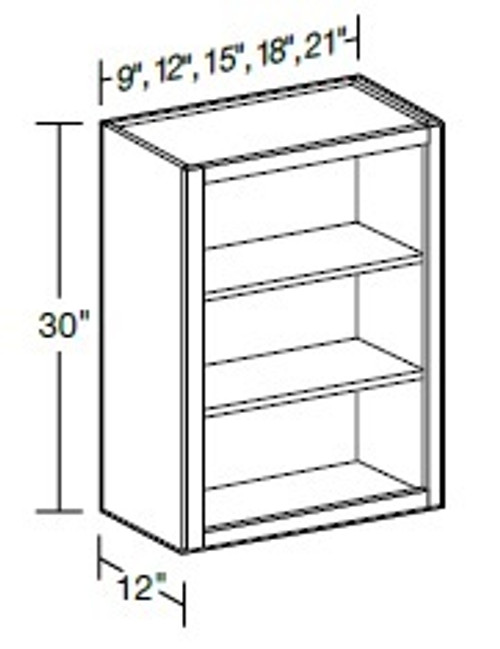 Ideal Cabinetry Hawthorne Cinnamon Wall Cabinet - Without Doors - W1530ND-HCN