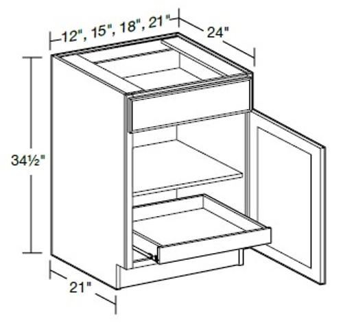 Ideal Cabinetry Hawthorne Cinnamon Base Cabinet - B15-1T-HCN