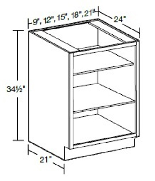 Ideal Cabinetry Hawthorne Cinnamon Base Cabinet - Without Doors - B15ND-HCN