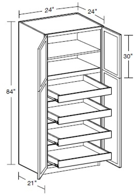 Ideal Cabinetry Hawthorne Cinnamon Pantry Cabinet - U242484-4T-HCN