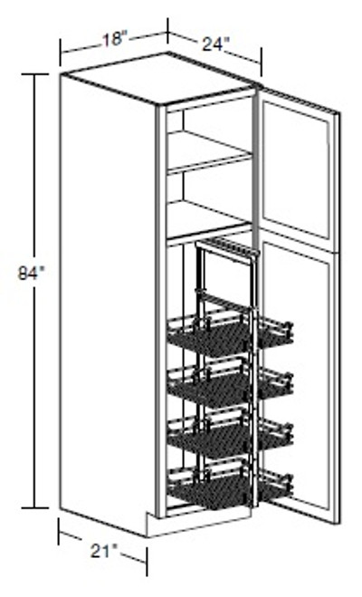 Ideal Cabinetry Hawthorne Cinnamon Pantry Cabinet - U182484-PO4WS-HCN