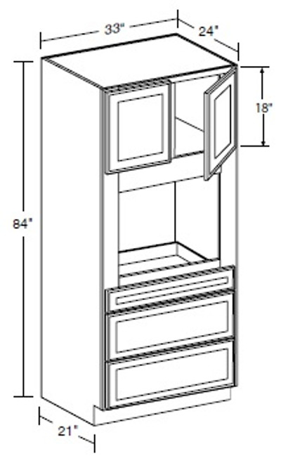 Ideal Cabinetry Hawthorne Cinnamon Oven Cabinet - OC332484U-HCN