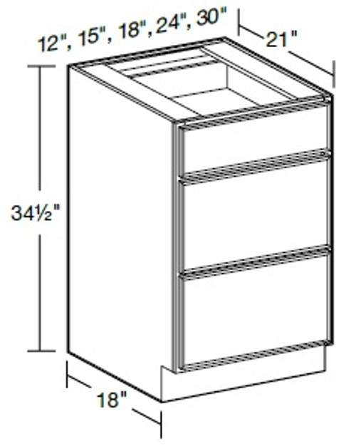 Ideal Cabinetry Hawthorne Cinnamon Vanity Base Drawer - VBD1221-HCN