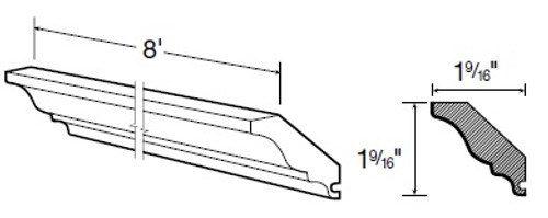 Ideal Cabinetry Hawthorne Cinnamon Soffit Crown Molding - SCM8-HCN