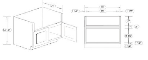 Blue Valley Shaker Modern Slate Kitchen Cabinet - MS-FSM36