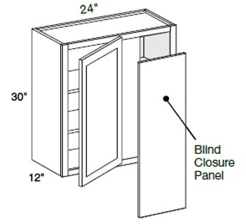 Ideal Cabinetry Norwood Deep Onyx Corner Cabinet - WBCU2730-NDO