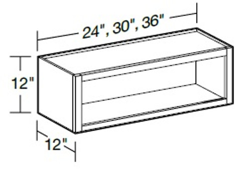 Ideal Cabinetry Norwood Deep Onyx Wall Cabinet - Without Doors - W2412ND-NDO