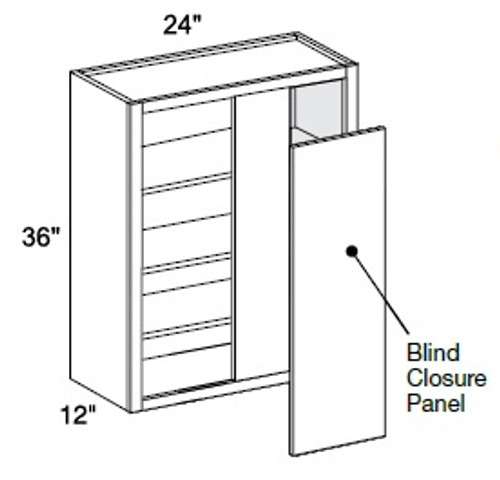 Ideal Cabinetry Norwood Deep Onyx Corner Cabinet - Without Doors - WBCU2736ND-NDO