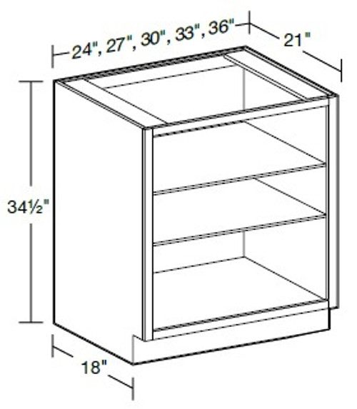 Ideal Cabinetry Norwood Deep Onyx Double Full Height Vanity Base Cabinet - Without Doors - VB3621ND-NDO