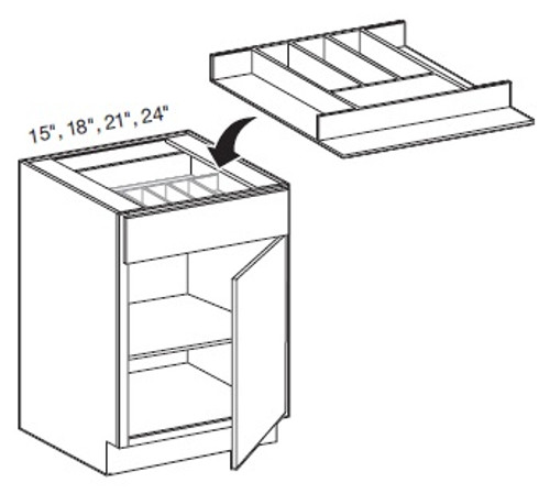 Ideal Cabinetry Norwood Deep Onyx Cutlery Divider Tray - CDT15-NDO