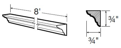 Ideal Cabinetry Norwood Deep Onyx Inside Corner Molding - ICM8-NDO