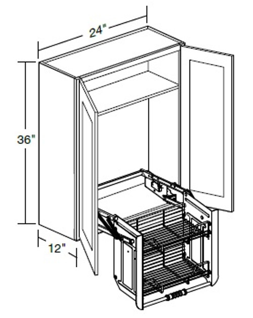 Ideal Cabinetry Nassau Mythic Blue Wall Cabinet - W2436-PDSCR-NMB